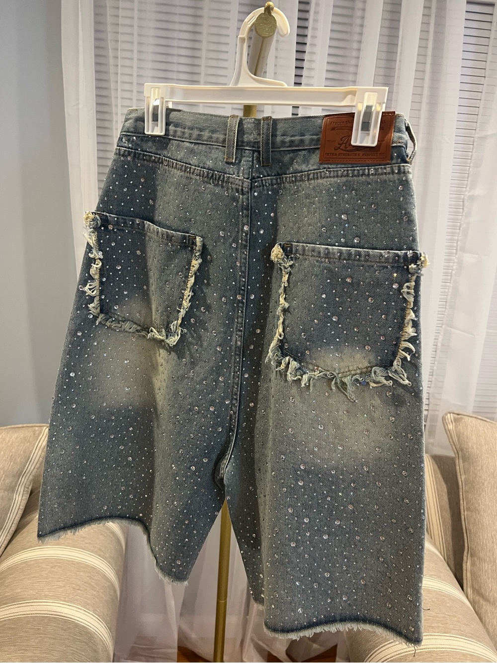 NWOT AELFRIC EDEN RHINESTONE APPLICATION JORTS